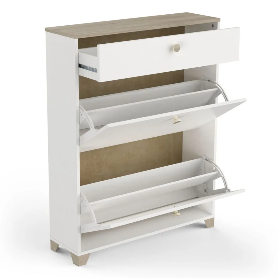 Meuble à chaussures 2 portes 1 tiroir L80 cm LIZZIE