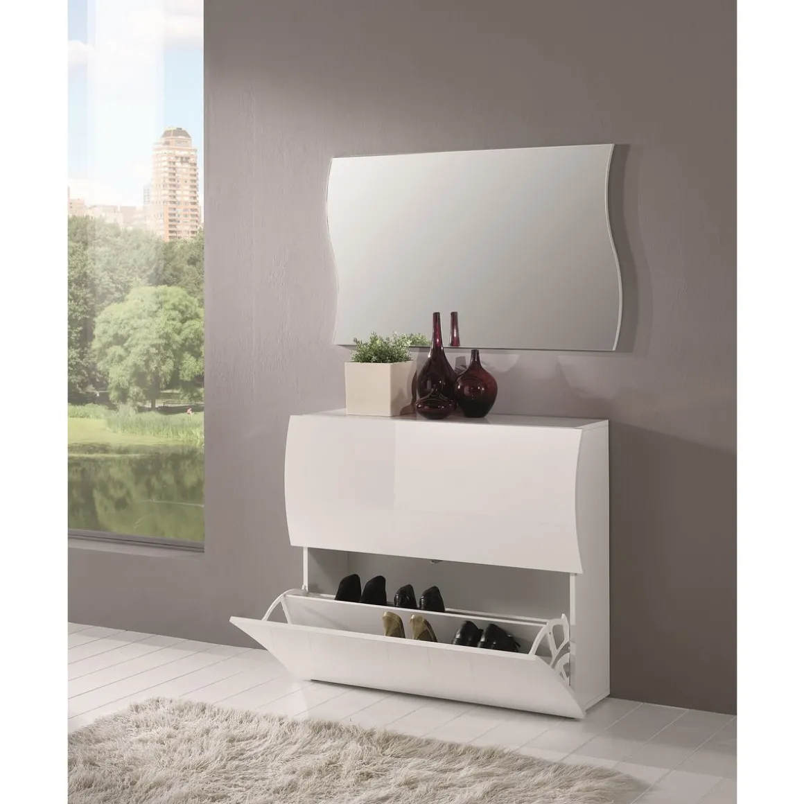 Meuble à chaussures CLOUD, 2 portes abattantes