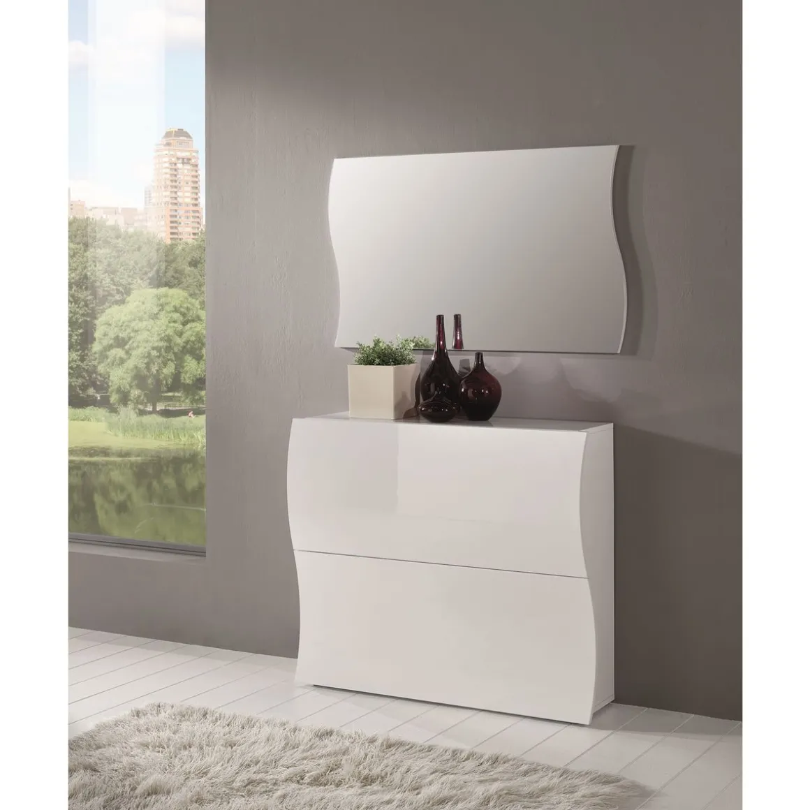 Meuble à chaussures CLOUD, 2 portes abattantes