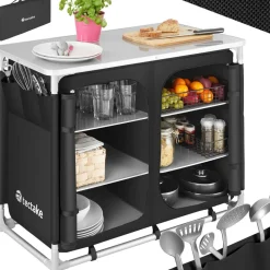 Meuble de camping 2 compartiments 6 étagères