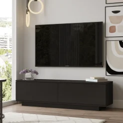 Meuble TV design noir 140cm MELI