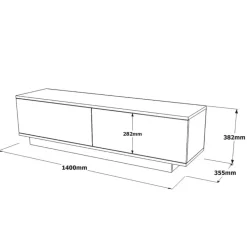 Meuble TV design noir 140cm MELI