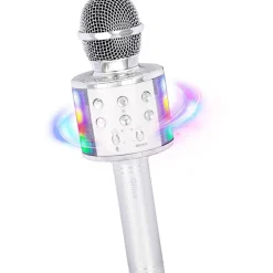 Micro Karaoké Bluetooth LED Q1191 - Silver