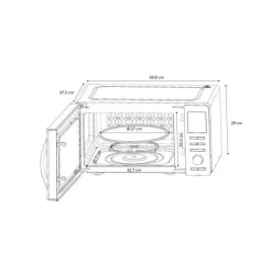 Micro-ondes combiné - CONTINENTAL EDISON - CEMO25SG13S3 - Silver - 25 L - Porte Miroir - 900 W - Grill 1000 W - Convection 1000