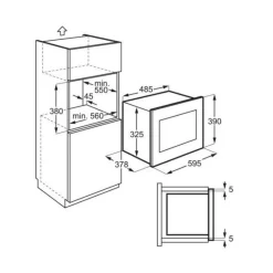 Micro-ondes gril encastrable 25l 900w inox - fmsn7dx