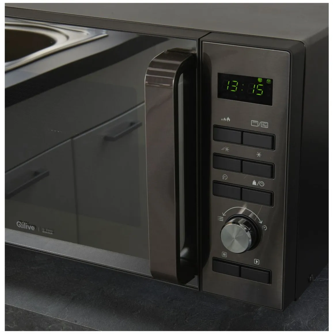 Micro-ondes Grill Q.6989 - 900 W - Capacité 23 L - Noir