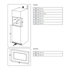 Micro-ondes solo encastrable 20l 850w inox - ms20a7013at