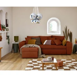 Milan - canapé d'angle réversible 4 places - convertible avec coffre - en velours texturé