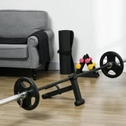 Mini Deadlift pour haltères olympiques - cric d'haltères avec poignée antidérapante - charge max. 200 Kg - acier noir