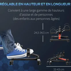 Mini vélo d'appartement mini bike résistance hauteur longueur réglable écran LCD multifonction rouge noir