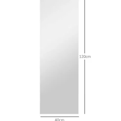 Miroir mural LED pleine longueur dim. 40L x 120H cm - miroir LED réglable tactile - verre trempé