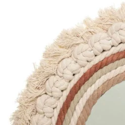 Miroir Mural Rond Design Wonderly 40cm Beige