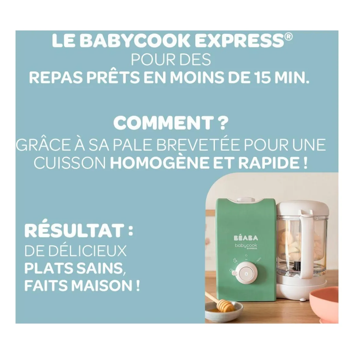 Mixeur Cuiseur Bébé Babycook Express vert sauvage