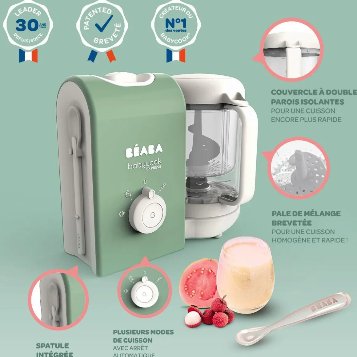 Mixeur Cuiseur Bébé Babycook Express vert sauvage