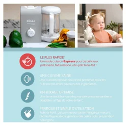 Mixeur Cuiseur Bébé Babycook Express -Gris Velours