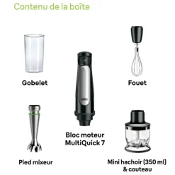 Mixeur MQ7026X MultiQuick 7 gris et noir 2 accessoires