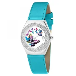 Montre Alysson papillon à mouvement tournant SC Crystal ornée de Cristaux scintillants