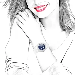 Montre Alysson étoiles à mouvement tournant SC Crystal ornée de Cristaux scintillants