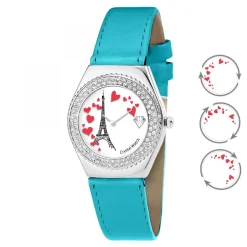 Montre Alysson Tour Eiffel à mouvement tournant SC Crystal ornée de Cristaux scintillants