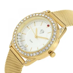 Montre Elly élégante ornée d'un rubis et de cristaux scintillants par SC Crystal