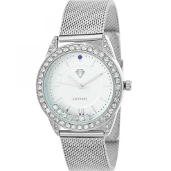 Montre Elly élégante ornée d'un saphir et de cristaux scintillants par SC Crystal