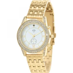 Montre Elyssa élégante ornée d'un diamant noir et de cristaux scintillants par SC Crystal