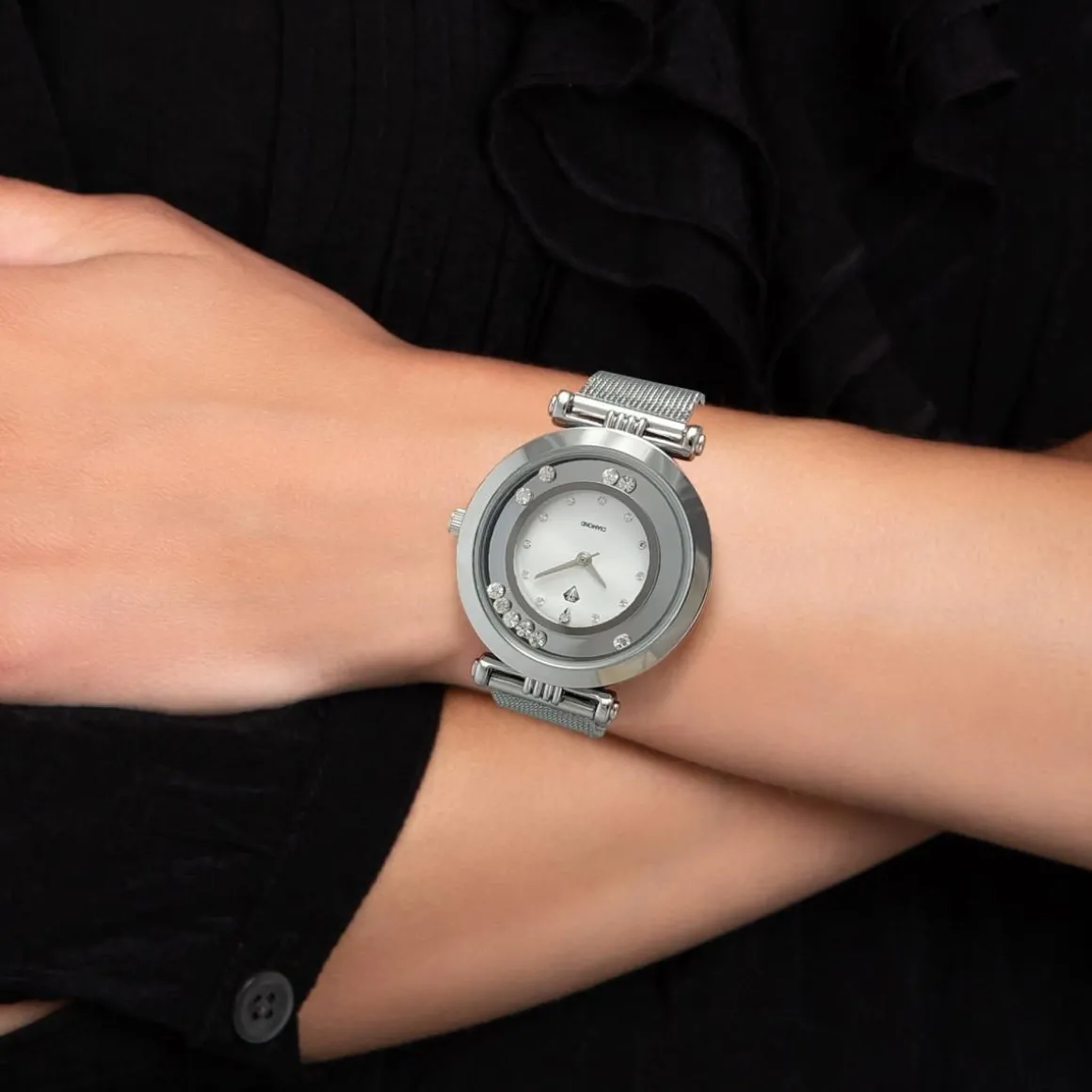 Montre Ludivine élégante SC Crystal ornée d'un véritable diamant