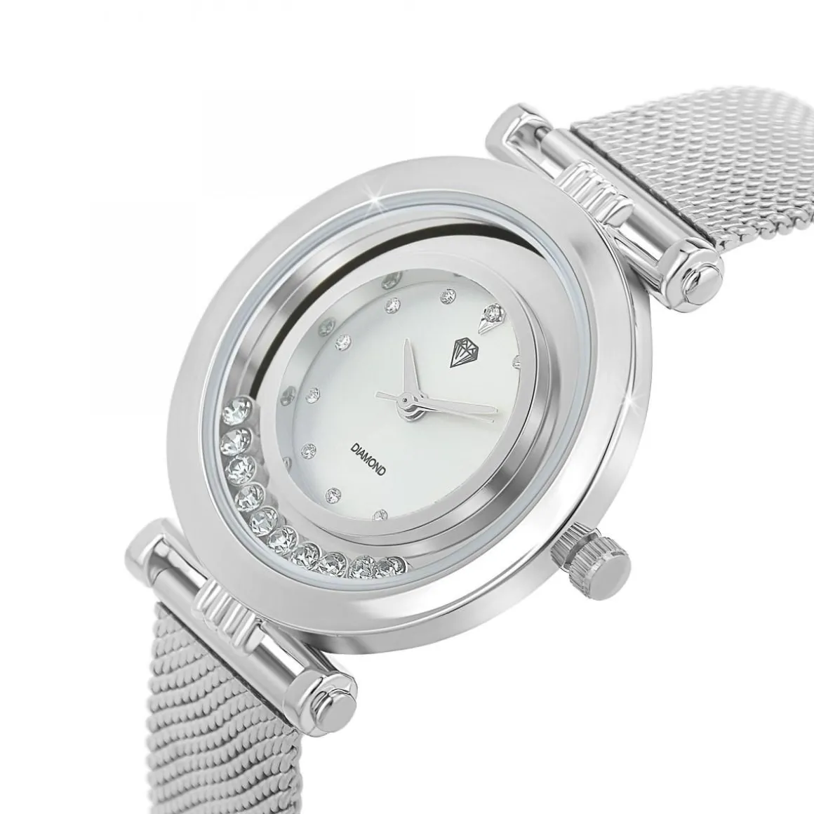 Montre Ludivine élégante SC Crystal ornée d'un véritable diamant