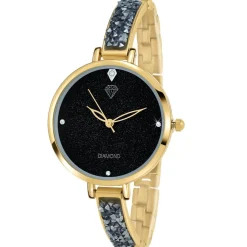 Montre Nola SC Crystal ornée de 3 Cristaux scintillants et d'un veritable diamant noir