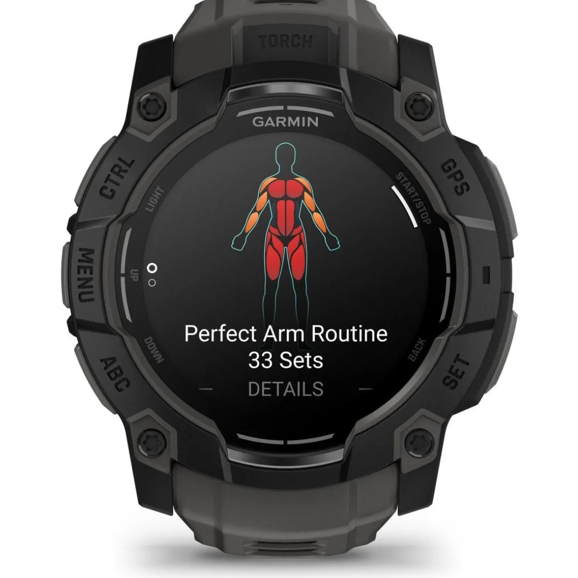 Montre sport Instinct3 Amoled 50mm Noir Bracelet gris