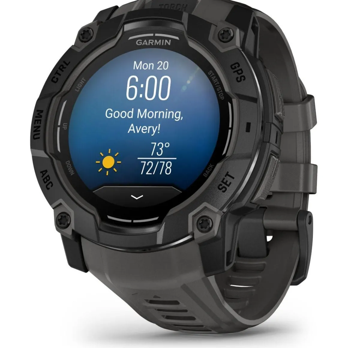 Montre sport Instinct3 Amoled 50mm Noir Bracelet gris