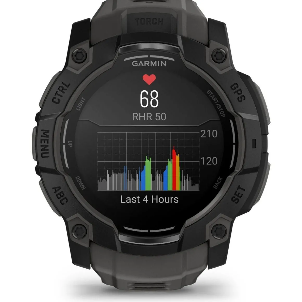 Montre sport Instinct3 Amoled 50mm Noir Bracelet gris