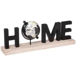 Mot Déco à Poser Home Globe 36cm Noir