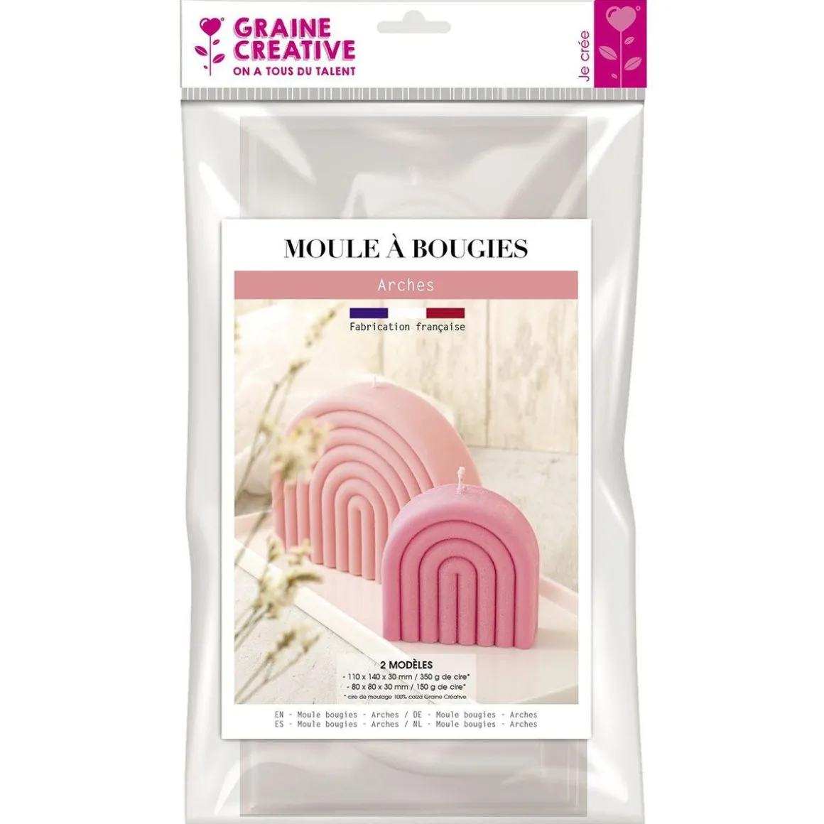 Moule à bougie arc-en-ciel