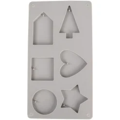 Moule en silicone 6 formes - maison, rond, carré, coeur, sapin, étoile