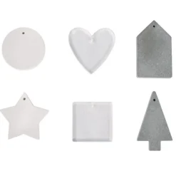 Moule en silicone 6 formes - maison, rond, carré, coeur, sapin, étoile