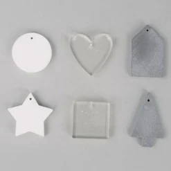 Moule en silicone 6 formes - maison, rond, carré, coeur, sapin, étoile