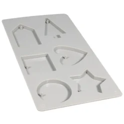 Moule en silicone 6 formes - maison, rond, carré, coeur, sapin, étoile