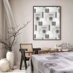 Nappe en toile cirée rectangulaire Run - 140 x 200 cm - Gris