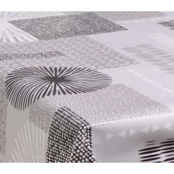 Nappe en toile cirée rectangulaire Run - 140 x 200 cm - Gris