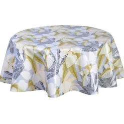 Nappe en toile cirée ronde Sais - Diam. 150 cm - Gris