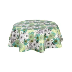 Nappe en toile cirée ronde Champs - Diam. 135 cm - Vert
