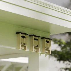 Nichoir à chauves-souris - lot de 3 - dim. 18L x 6l x 22H cm - bois sapin naturel noir