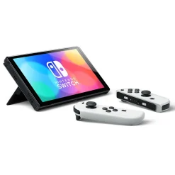 Nintendo Switch OLED avec station d'accueil et manettes Joy-Con blanches