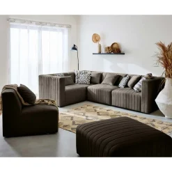 Nova - canapé modulable d'angle réversible - 6 places - en velours