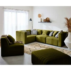 Nova - canapé modulable d'angle réversible - 6 places - en velours