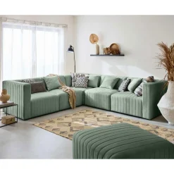 Nova - canapé modulable d'angle réversible - 6 places - en velours