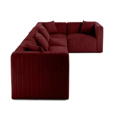Nova - canapé modulable d'angle réversible - 6 places - en velours