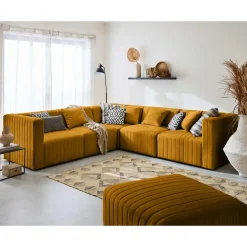 Nova - canapé modulable d'angle réversible - 6 places - en velours