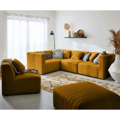 Nova - canapé modulable d'angle réversible - 6 places - en velours